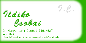 ildiko csobai business card